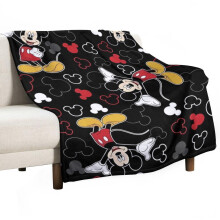 Mickey takaró, 70x80 cm, ultrapuha flanel plüss takaró, szuper bolyhos, meleg, könnyű, termikus polár takaró, otthonra, irodába, utazáshoz