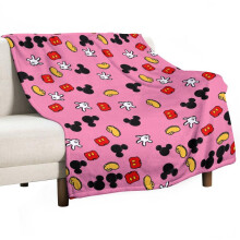 Couverture Mickey en flanelle ultra-douce, super moelleuse, chaude et légère, 127 x 178 cm, idéale pour la maison, les voyages, le bureau et