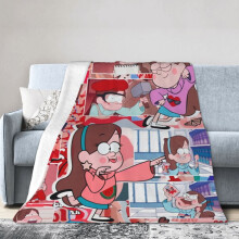 Couverture Gravity Falls Hotel, couverture anime pour lit, couverture pour canapé, couverture polaire ultra douce pour chambre et salon, 152 x 127 cm