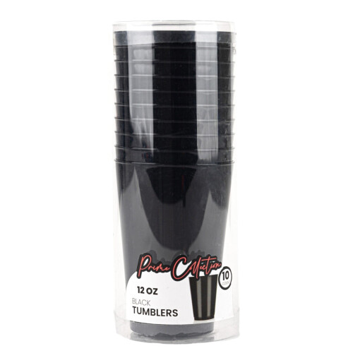 Σετ 30 τεμαχίων ποτηριών Prime Collection μαύρο 12oz για δείπνα, γάμους, ημέρα των 2