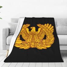 Manta polar con el emblema del suboficial mayor retirado del ejército estadounidense, suave, ligera y acogedora para sofá, sillón o cama.