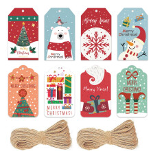 50Pcs Christmas Tags with Hemp Rope, Xmas Craft Labels for DIY Gifts, Wrapping, Party Decor - Compatible with D-GROEE