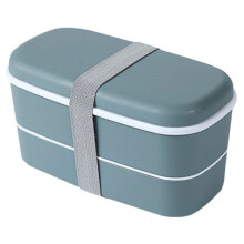 Boîte à lunch micro-ondable à 2 compartiments avec compartiments, boîte bento étanche, contenant alimentaire isotherme, verte