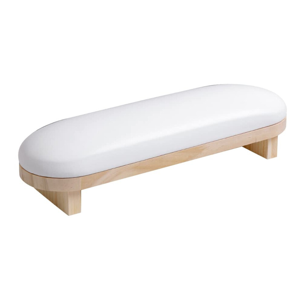 Nail Arm Rest for Manicure with PU Leather Cushion and Wood Base, Stable and Durable Support