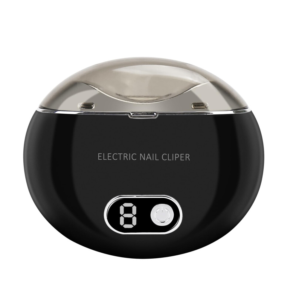 Electric Nail Clippers For Seniors And Kids, Rechargeable 3Speed Nail File With Debris Storage Black