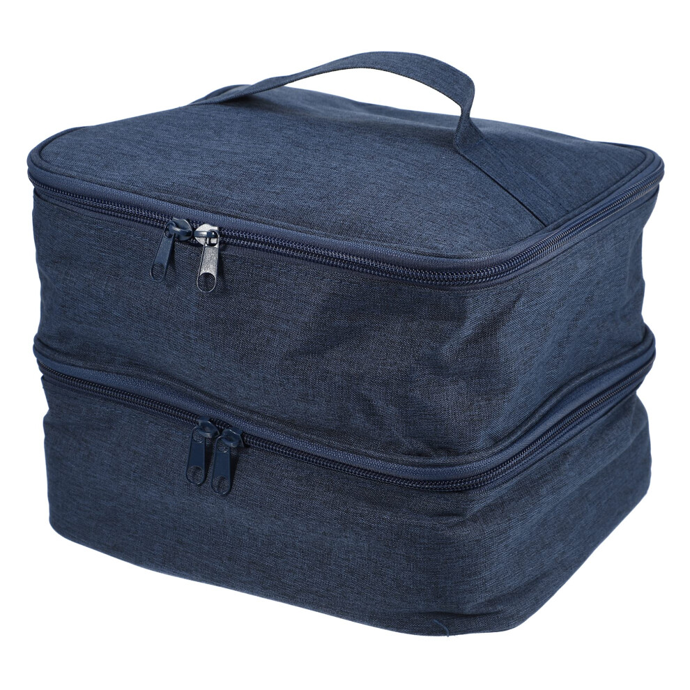 Dark/Blue Nail Polish Organizer Case Double Layer Nail Polish Carrying Bag For Manicure Tools