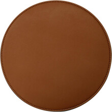 PU Leather Placemats Set of 6 Khaki Round, Heat Resistant Washable NonSlip Dining Table Mats