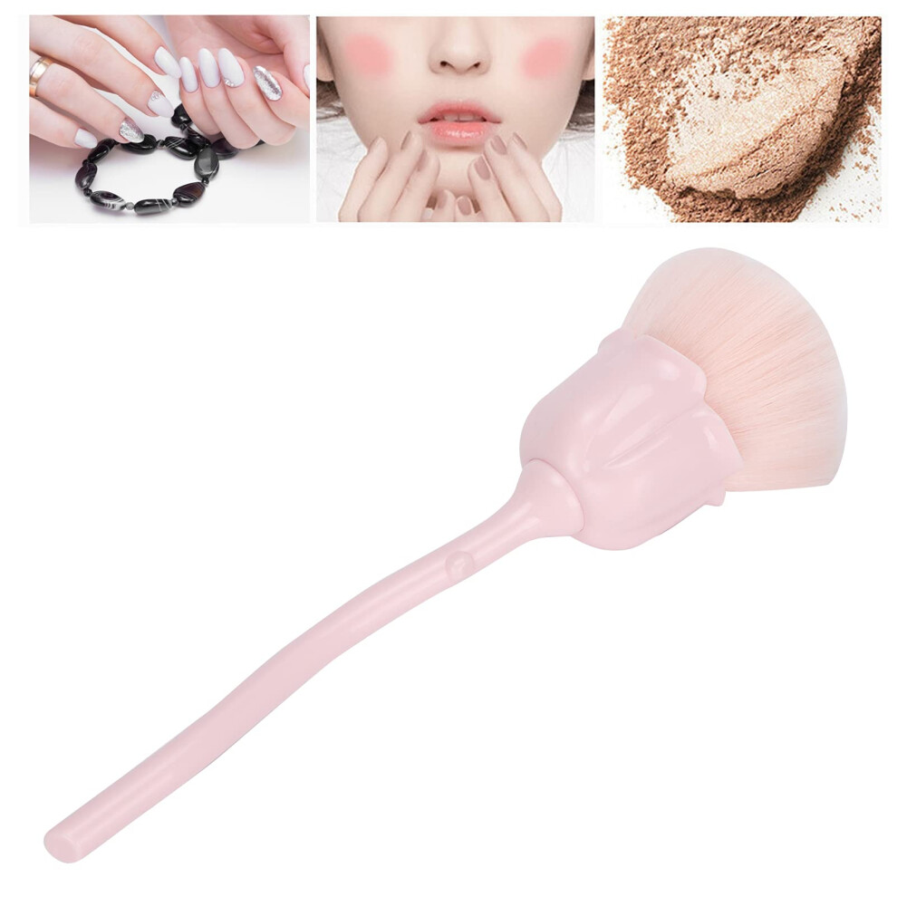 Nail Dust Brush Rose Shaped Soft Nylon Fiber Bristles for Makeup Powder and Nail Art Cleaning