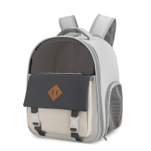 Cat Carrier Backpack with Removable Mat, Breathable Large Space for Pets up to 10KG, Gray Black