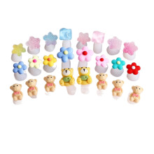 24 Pcs Silicone Toe Separators for Pedicure Nail Polish, Multicolored Flower Toe Spacers