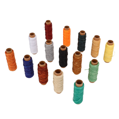 Leather Sewing Thread, Waterproof Waxed String for Multiple Applications (15 Colors, 50 Meters Length) 2