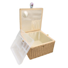 Sewing Basket, Your Creative Partner With Clear Plastic Tray, Portable And Durable Sewing Kit Storage Box