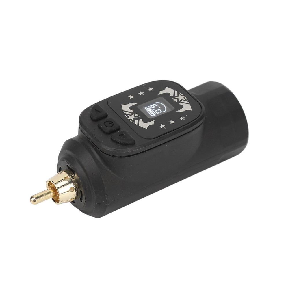 Black Wireless Tattoo Power Supply With Lcd Display, 1600Mah, Adjustable Voltage, Fast Charging,