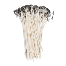 Mèche en coton pré-ciré, mèches de bougie sans fumée fonctionnelles pour projets de bricolage, 15 cm / 5,91 po, écologiques, sûres et non