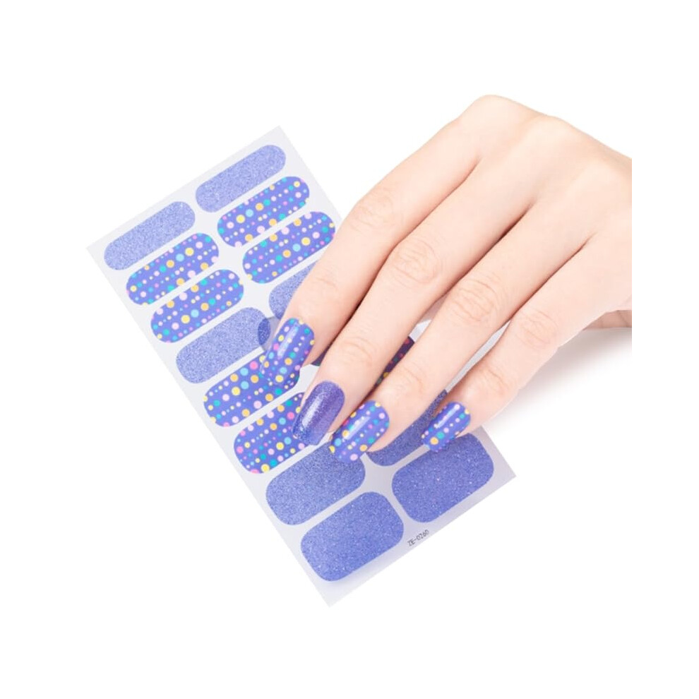 Self Adhesive Nail Polish Strips for Women UV Gel Nail Wraps Long Lasting Easy Peel