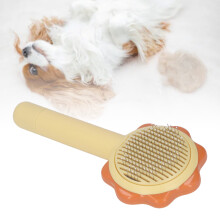Self-Cleaning Pet Grooming Brush for Cats & Dogs - 9 x 20cm Yellow