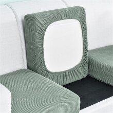 GFHFHITJ Samt-Stretch-Sofakissenbezug, Plüschüberzug für Sessel, Zweisitzer und Sofa, 3-teilig, XL, Grau, Möbelschutz