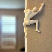 Escultura de parede exclusiva de escalador - Arte decorativa em resina 3D, figura criativa de um escalador para jardim ou paredes internas.