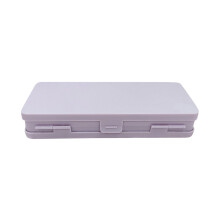 Penar transparent cu strat dublu, culoare solidă, cu 5 compartimente și închidere cu capsă, cutie organizatoare pentru rechizite de birou de