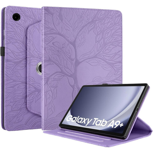Capa giratória 360 em couro PU compatível com Samsung Galaxy Tab A9+ de 11 polegadas SM-X210/SM-X215/SM-X216.