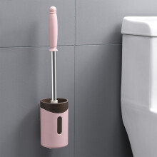Escova de vaso sanitário Avtoify, escova para vaso sanitário com cerdas fortes e longas e base pesada para banheiro, rosa.