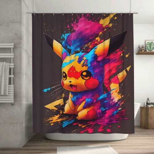 Cortina de chuveiro Pokémon 72x72 polegadas Ferro 2