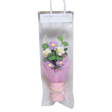 Bouquet Cróiseáilte le Solas LED, Ag luí le Maisiúcháin Solais Gardenne, Bronntanas Bláthanna Cniotáilte Lámhdhéanta, Bouquet Bréige Beoga