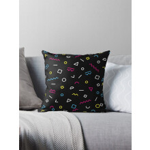 Funky80's, design con motivo Memphis anni Ottanta, federe per cuscini decorativi, copricuscino per divano, 16x16 pollici