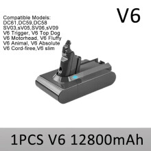 Batteria ricaricabile da 12800 mAh, nuova al 100%, compatibile con Dyson V6V7V8SV07DC62DC58DC31Absolute Fluffy Animal Pro - 1 pezzo