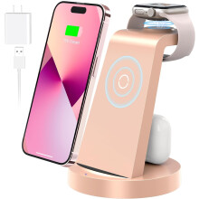 3-i-1-ladestasjon kompatibel med Apple-enheter, iPhone 15/14/13/12/11/X, kompatibel med Apple Watch Ultra/9-3, hurtigladestasjon