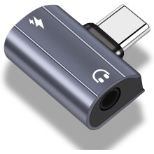 Adattatore da USB C a jack da 3,5 mm per cuffie e caricabatterie, adattatore audio 2 in 1 da USB C a jack da 3,5 mm e dongle di ricarica rapida da 60