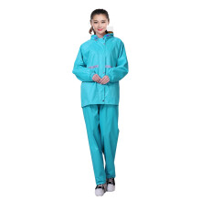 Yesbay 1 Set Adults Rain Suit Waterproof Breathable High Visibility Reflective Strip Outdoor Rain Jacket Trouser Men Women Hooded Rainwear Rain Gear