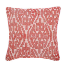 Tribal Pudebetræk 22x22 tommer, Rød & Orange Jacquard Marokkansk Mønster, Boheme Sofapuder, 55x55 cm, Moderne Stil