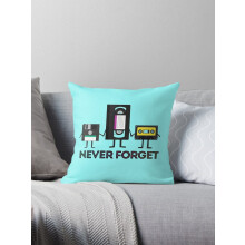 Never Forget VHS Floppy Disk Tape Deck 1980s 80s Retro Nostalgia Millennial Throwback Decoratieve Kussenhoezen