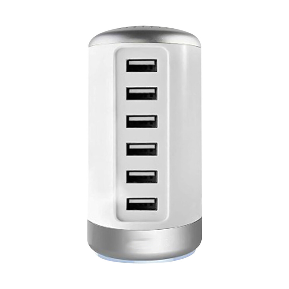 Tarmeek 6 Usb Smart Fast Charger 6A, Compatible With Android And Ios, Mp3/Mp4, Cameras, Tablets - Cylindrical Multi-Port Charger On Clearance 9164030622654