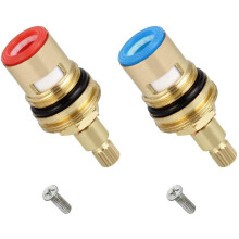 Lot de 2 têtes de disque en céramique, cartouches en céramique, remplacement universel pour robinet en laiton, 20 encoches x 53 mm, pour cuisine