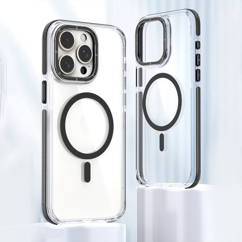 Κατάλληλο για συμβατότητα με iPhone14, δίχρωμη διαφανής μαγνητική θήκη προστασίας