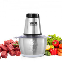 Robot culinaire électrique, hachoir à viande 400 W avec 4 lames en acier inoxydable, bol de 8 tasses, 2 vitesses pour aliments pour bébés, viande
