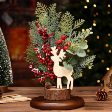 Mini Árvore de Natal Djunllk, 30 cm, Árvore Artificial Realista de Mesa para Decoração de Natal em Ambientes Internos e Externos, Presente de