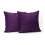 Μαξιλάρια Newpoint Microsuede 16 επί 16 ίντσες με γέμισμα από πούπουλα, μωβ, συσκευασία των 2 1