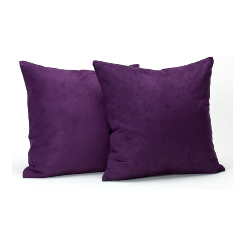 Μαξιλάρια Newpoint Microsuede 16 επί 16 ίντσες με γέμισμα από πούπουλα, μωβ, συσκευασία των 2