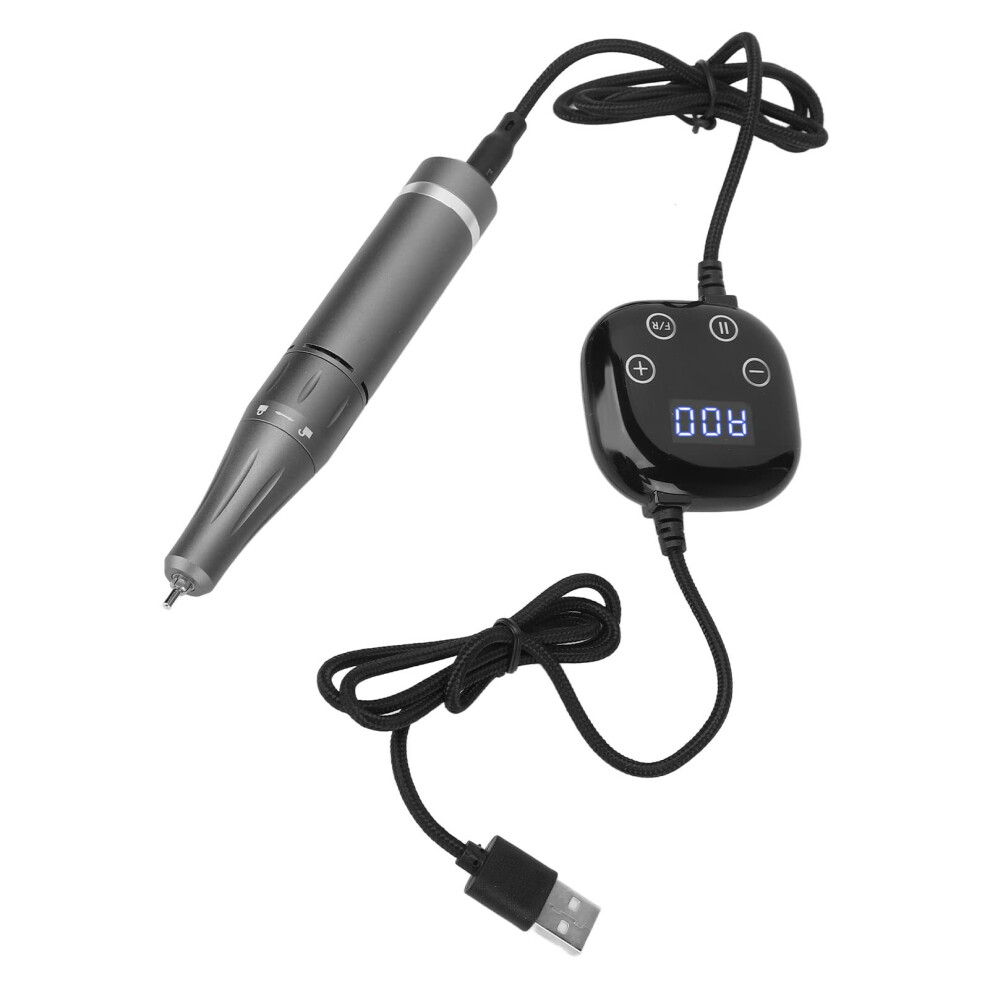 Grey Electric Nail Drill 40000Rpm With Touch Lcd Control, Low Noise Usb Nail File For Acrylic And Gel Nails (Grey)