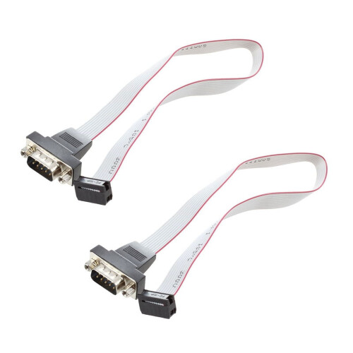 2X DB9 RS232 to 10 Pin Ribbon Cable Connector Adapter
