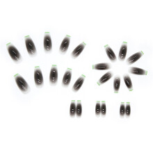 MFJESEAA Gradient Dyed Green Edge Nail Finished Senior Sense Nails24pcs Long Nailsin1ml