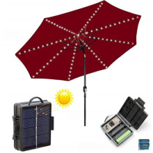 Avtoify Outdoor Tent Light Beach Sun Shading Solar Clip Umbrella Light 8-mode Clip and Ground Plug USB Charging Multicolor