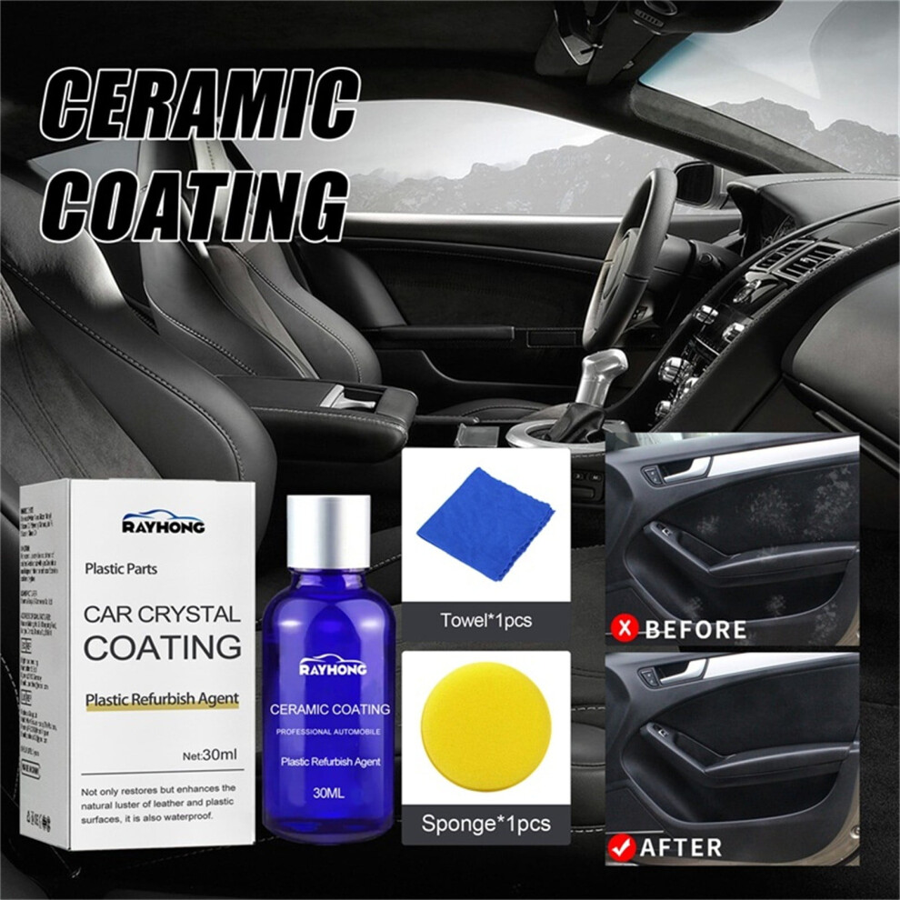 Yifudd Ceramic Plastic Restorer 30Ml, Hydrophobic Coating For Car Trim, Resists Water, Uv Rays & Dirt, Not A Dressing, Compatible With Automotive 9164030762923