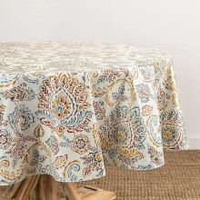 Home Fashions Ava Tischdecke aus Vinyl mit floralem Jacobean-Muster, wasser- und fleckenabweisend, mit Flanellrücken, 52 x 70 Zoll, rechteckig