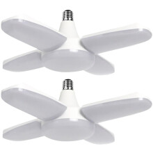 2 stuks vervormbare, opvouwbare LED-garagelampen 6500K E27-schroeffitting plafondlamp