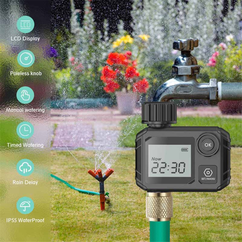 Qtmnekly Large Screen Display Garden Watering Irrigation Controller Digital Programmable Faucet Watering Irrigation System 2
