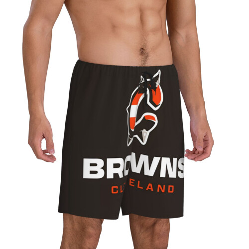 Cle_Browns Ανδρικό Κοντό Παντελόνι Πιτζάμας με Αθλητικό Κοντό Μανίκι με το Λογότυπο 1